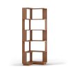 6 Tier Freestanding L-Shaped Corner Bookshelf For Living Room, Bedroom, Wooden Bookcase with anti-drop panle & anti tipping device, Display shelf Open