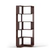 6 Tier Freestanding L-Shaped Corner Bookshelf For Living Room, Bedroom, Wooden Bookcase with anti-drop panle & anti tipping device, Display shelf Open