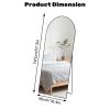 58"x19" Full Length Mirror with Stand Floor Mirror with Aluminum Alloy Frame Body Wall-Mounted Mirrors For Bedroom Bathroom