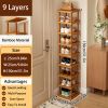 3/6/9-layer Expandable Folding Bamboo Storage Rack, Multi-layer Space-saving Storage Organizer, No Installation Required