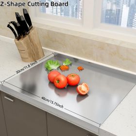 Stainless Steel Cutting Boards for Kitchen, Lipped stainless steel cutting board. Large cutting board suitable for meat, fruits, vegetables, bread (size: 30cmÃ—40cm/11.81Ã—15.75inch)