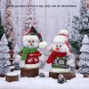 2pcs Christmas and New Year White Winter Fabric Scarf with Hat Snowman Set