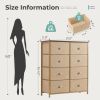 8-Drawer Fabric Dresser with Solid Wood Top, Tall Storage Chest for Bedroom, Living Room, Or Entryway, Ideal As a Tower Cabinet, Hallway Organizer