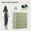 8-Drawer Fabric Dresser with Solid Wood Top, Tall Storage Chest for Bedroom, Living Room, Or Entryway, Ideal As a Tower Cabinet, Hallway Organizer