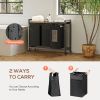 Laundry Hamper with 3 Pull-Out Removable Laundry Bags Clothing Sorter with Shelf and Wheels(Adjustable feet)3 x 8.6 Gallons (32.5 Liters)