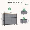 7-Drawer Fabric Dresser with Solid Wood Top, Tall Storage Chest for Bedroom, Living Room, Or Entryway, Ideal As a Tower Cabinet, Hallway Organizer