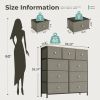 9-Drawer Fabric Dresser with Solid Wood Top, Tall Storage Chest for Bedroom, Living Room, Or Entryway, Ideal As a Tower Cabinet, Hallway Organizer