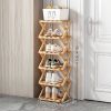 Folding Bamboo Shoe Rack, Multi Tier Space Saving Shoe Organizer with Large Storage Capacity, Freestanding Shoe Shelf for Entryway, Bedroom, Bathroom