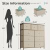 9-Drawer Fabric Dresser with Solid Wood Top, Tall Storage Chest for Bedroom, Living Room, Or Entryway, Ideal As a Tower Cabinet, Hallway Organizer