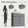 9-Drawer Fabric Dresser with Solid Wood Top, Tall Storage Chest for Bedroom, Living Room, Or Entryway, Ideal As a Tower Cabinet, Hallway Organizer