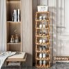 Folding Bamboo Shoe Rack, Multi Tier Space Saving Shoe Organizer with Large Storage Capacity, Freestanding Shoe Shelf for Entryway, Bedroom, Bathroom