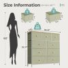 9-Drawer Fabric Dresser with Solid Wood Top, Tall Storage Chest for Bedroom, Living Room, Or Entryway, Ideal As a Tower Cabinet, Hallway Organizer