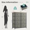 8-Drawer Fabric Dresser with Solid Wood Top, Tall Storage Chest for Bedroom, Living Room, Or Entryway, Ideal As a Tower Cabinet, Hallway Organizer
