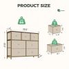 7-Drawer Fabric Dresser with Solid Wood Top, Tall Storage Chest for Bedroom, Living Room, Or Entryway, Ideal As a Tower Cabinet, Hallway Organizer