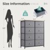 8-Drawer Fabric Dresser with Solid Wood Top, Tall Storage Chest for Bedroom, Living Room, Or Entryway, Ideal As a Tower Cabinet, Hallway Organizer