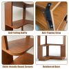 6 Tier Freestanding L-Shaped Corner Bookshelf For Living Room, Bedroom, Wooden Bookcase with anti-drop panle & anti tipping device, Display shelf Open