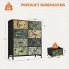 Dresser, Bedside table with a movable fabric box, sturdy steel-framed wooden top organizer furniture
