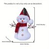 2pcs Christmas and New Year White Winter Fabric Scarf with Hat Snowman Set