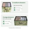 Dresser, Bedside table with a movable fabric box, sturdy steel-framed wooden top organizer furniture