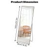 58"x19" Full Length Mirror with Stand Floor Mirror with Aluminum Alloy Frame Body Wall-Mounted Mirrors For Bedroom Bathroom